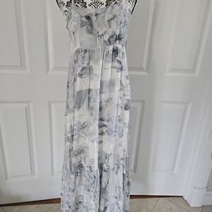 Magari Made In Italy Long Dress Sundress Maxi Open Back With Ties - Small